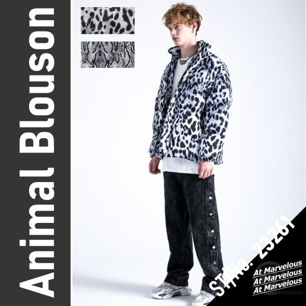 中綿ジャケット 総柄 アウター メンズ ファイバーダウン 中綿 ブルゾン ストリート カジュアル も...