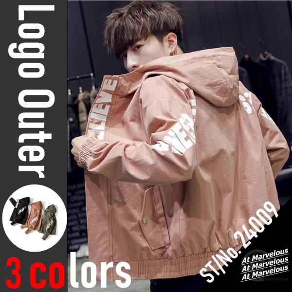 メンズ アウター ストリート ロゴ ブルゾン 秋 冬 春 ジャケット ジャンパー 韓国ファッション