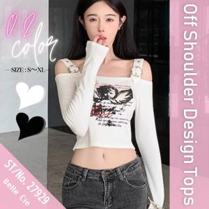 長袖 Tシャツ 短丈 ショート丈 プリント セク...の商品画像