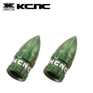 KCNC バルブ キャップ 760066 グリーン PR 仏式 自転車 アルミ バルブキャップ 2個入り