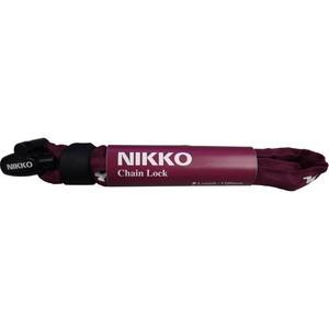 NIKKO ニッコー 自転車 鍵 N656C1200 チェーン ロック ワインレッド