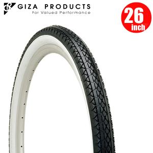 【即納 在庫あり】ビーチクルーザー タイヤ GIZA Products ギザ C-241 26x2.125 BLK/WHT サイド｜atomic-cycle