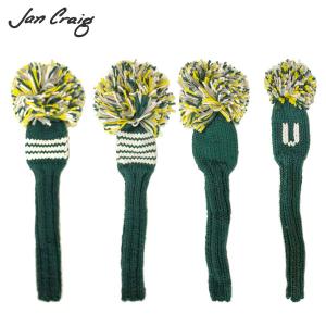 【送料無料】ジャンクレイグ ゴルフ ハンドメイド フェアウェイウッド用 ユーティリティー用 ヘッドカバー グリーン/ホワイト/シルバー/イエロー atomic-golf_1810-bhne