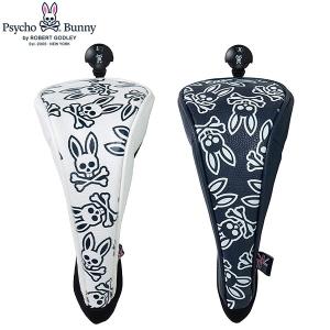 サイコバニーモノグラム PBMG0SH2 フェアウェイウッド用 ヘッドカバー ホワイト,ネイビーPSYCHO BUNNY