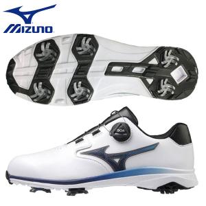 ミズノ ゴルフ ネクスライト GS ボア 51GM2115 ソフトスパイク ゴルフシューズ ホワイト×ネイビー(22)MIZUNOBOA