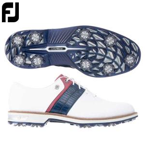 フットジョイ 53932 ドライジョイズ プレミア パッカード レース ゴルフシューズ ホワイト×ネイビー×レッド FOOTJOY DJ PREMIERE P LACE｜atomic-golf