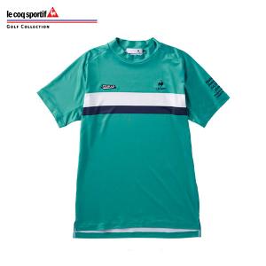 ルコック QGMTJA42 グラファイトデザイン ツアーAD コラボ モックネック 半袖 シャツ グリーンle coq sportif