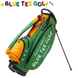 ブルーティーゴルフ ストレッチ 2トーン CB-018 スタンド キャディバッグ グリーン×オレンジ(GR×OR)BlueTee Golfゴルフバッグ ネオプレン