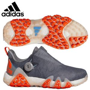 アディダス コードカオス22 BOA LVL63 スパイクレス ゴルフシューズ グレースリー/インパクトオレンジ/パルスブルー