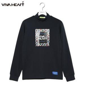 【送料無料】 ビバハート ゴルフ VIVA HEART×ELEY KISHIMOTO PARTY LEOPARD 011-37011 長袖 モックネックシャツ ネイビー(098) イーリーキシモト