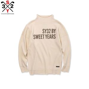 エスワイサーティトゥ バイ スィートイヤーズ ゴルフ SYG-22A20 FLOCKY LOGO モックネック セーター オフホワイト(113) SY32 by SWEET YEARS