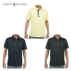 「送料無料/クリアランス」トミーヒルフィガー ゴルフ THMA320 前立ロゴ 台衿付 シャツ ポロシャツ 半袖 ゴルフウェア トップス｜atomic-golf