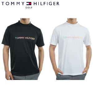 「送料無料/クリアランス」トミーヒルフィガー ゴルフ THMA327 グラデーションロゴ モックネック 半袖 シャツ ゴルフウェア