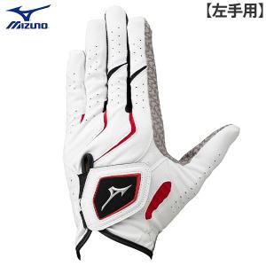 「送料無料/左手用」ミズノ ゴルフ ダブルグリップ 5MJML401 ゴルフグローブ ホワイト×レッド(01) MIZUNO W-GRIP｜atomic-golf