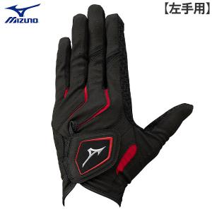 「送料無料/左手用」ミズノ ゴルフ ダブルグリップ 5MJML401 ゴルフグローブ ブラック×レッド(09) MIZUNO W-GRIP｜atomic-golf