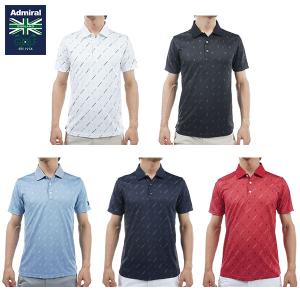 Admiral ADMIRAL アドミラル 半袖ポロシャツ ボタンダウン 総柄