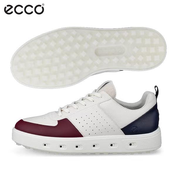 エコー STREET 720 111704 スパイクレス ゴルフシューズ DARK RUBY×WHI...