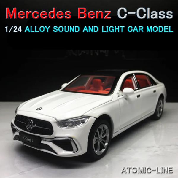 メルセデス ベンツ Cクラス 1/24 ミニカー 全3色 ライト点灯 エンジンサウンド 合金モデル ...