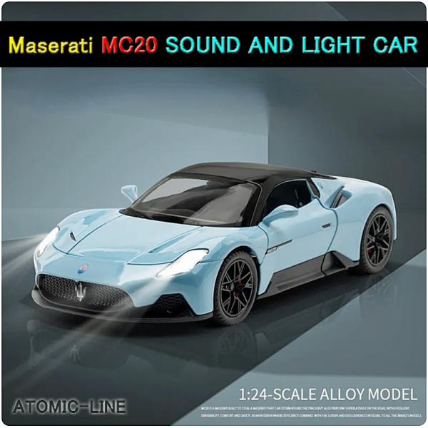 マセラティ MC20 1/24 ミニカー 全3色 ライト点灯 エンジンサウンド 合金モデル 模型 ジ...