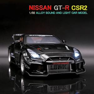 NISSAN 日産 GTR R35 CSR2 1/32 ミニカー 全4色 ライト点灯 エンジンサウンド 合金モデル 模型 ジオラマ｜atomic-line