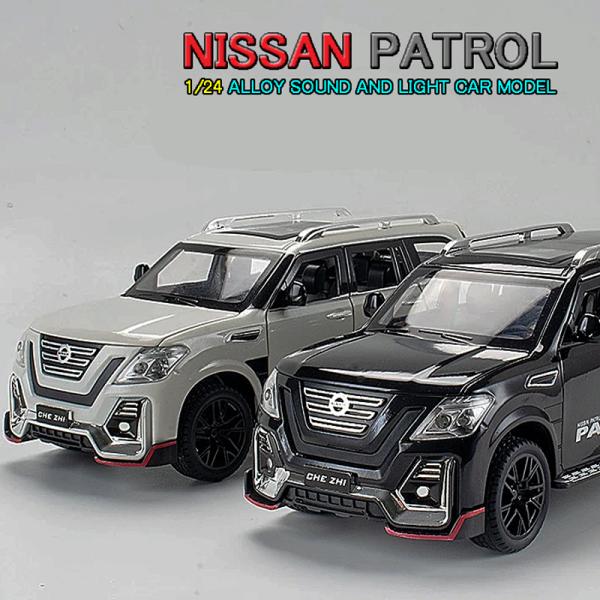 日産 サファリ PATROL 1/24 ミニカー 全2色 ライト点灯 エンジンサウンド 合金モデル ...