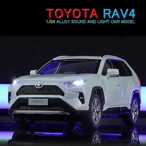 トヨタ RAV4 1/24 ミニカー 全3色 キーレスエントリー付き ライト点灯 エンジンサウンド 合金モデル 模型 ジオラマ｜atomic-line