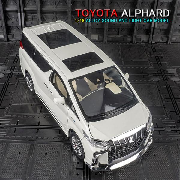 TOYOTA アルファード 1/18 ミニカー 全2色 ライト点灯 エンジンサウンド 合金モデル 模...