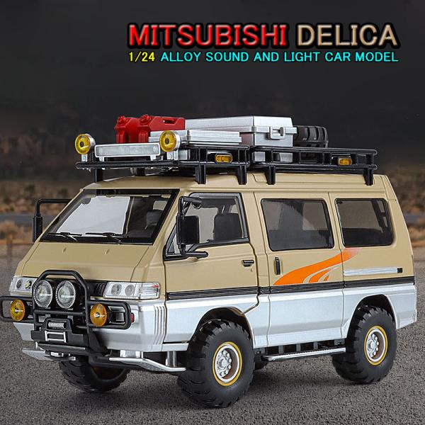 三菱 DELICA デリカ 1/24 ミニカー 全2色 ライト点灯 エンジンサウンド 合金モデル 模...