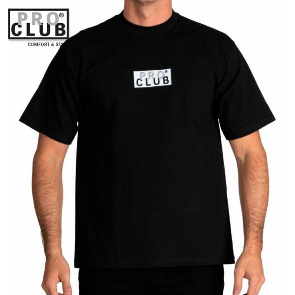 PRO CLUB EMBROIDERED BOX LOGO ヘビーウェイト Tシャツ ショートスリー...