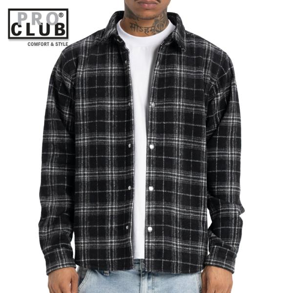 PRO CLUB WORK SHIRT FLANNEL ジャケット ワークシャツ フランネル ブラッ...