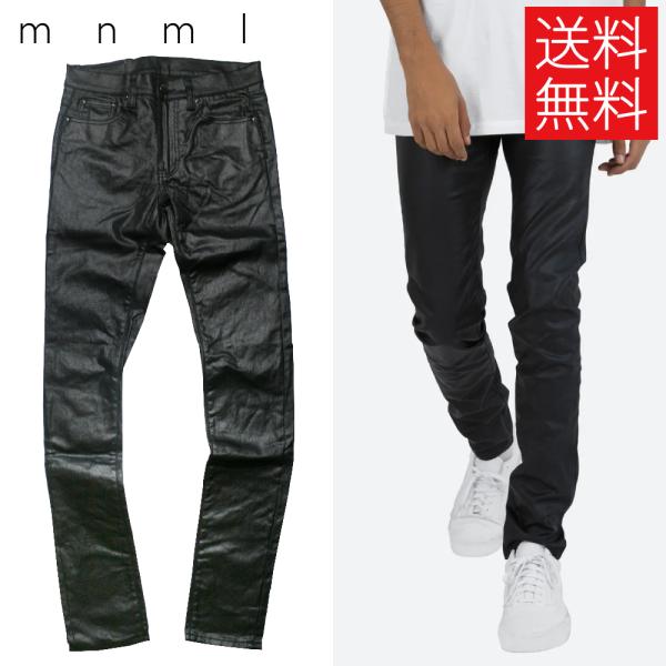 mnml X11 スキニー デニム パンツ PU加工 ブラック 黒 STRETCH DENIM Bl...