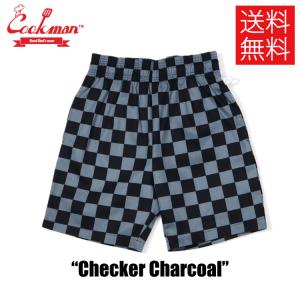 COOKMAN クックマン Short Chef Pants ショート シェフパンツ Checker Charcoal チェッカー チャコール 灰 イージーパンツ メンズ レディース 男女兼用｜atomicdope