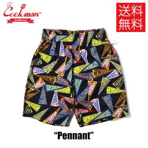 COOKMAN クックマン Short Chef Pants ショート シェフパンツ Pennant ペナント Black ブラック 黒 イージーパンツ メンズ レディース 男女兼用 カジュアル｜atomicdope