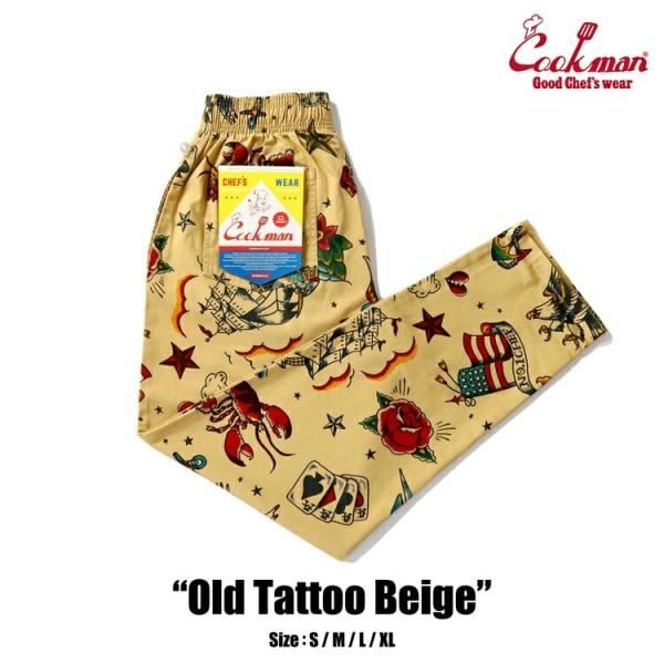 COOKMAN クックマン Chef Pants シェフパンツ Old Tattoo Beige オ...