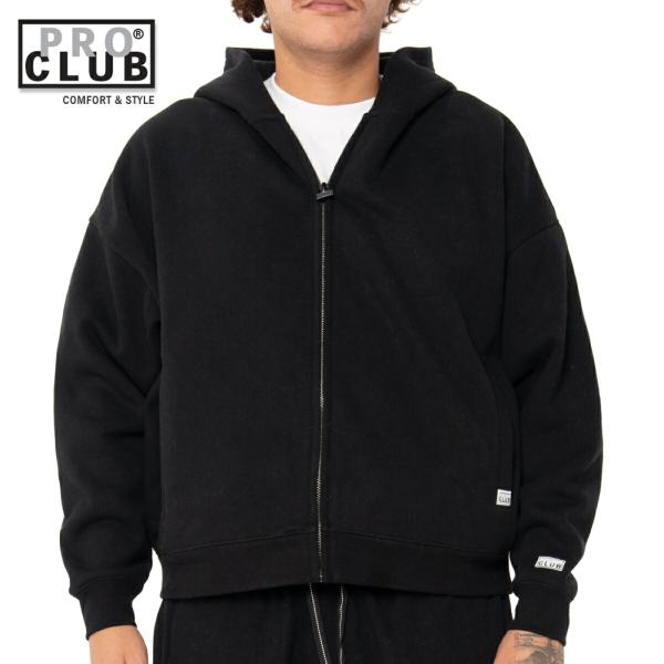 PRO CLUB HEAVYWIDE FLEECE ジップパーカー ブラック ZIP-UP HOOD...