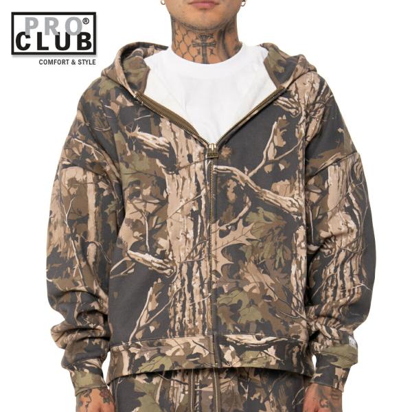PRO CLUB HEAVYWIDE FLEECE ジップパーカー ツリーカモ ZIP-UP HOO...