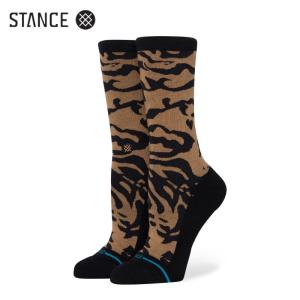 STANCE ANIMALISTIC レディース インフィニット ソックス レオパード ブラック/ブラウン 靴下 ヒョウ柄 黒/茶 INFIKNIT SOCKS スタンス サイズS 22.0-24.5cm｜atomicdope