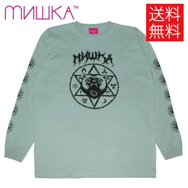 MISHKA PRAYER CIRCLE ロンT ロングスリーブ スモーキーグリーン 長袖 緑 六芒...