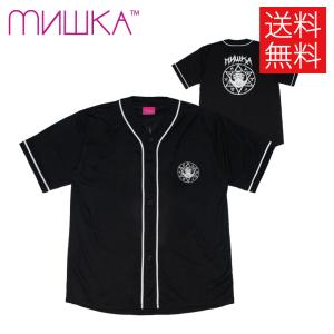 MISHKA PRAYER CIRCLE ベースボールシャツ ジャージ ブラック 黒 六芒星 BASEBALL JERSEY Black ミシカ ストリートファッション｜atomicdope