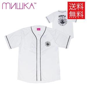 MISHKA PRAYER CIRCLE ベースボールシャツ ジャージ ホワイト 白 六芒星 BASEBALL JERSEY White ミシカ ストリートファッション｜atomicdope