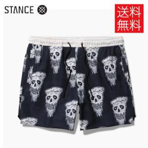 STANCE PIZZA FACE COMPLEX ショートパンツ ブラック 総柄 黒 SHORT Black スタンス メンズ レディース 男女兼用｜atomicdope