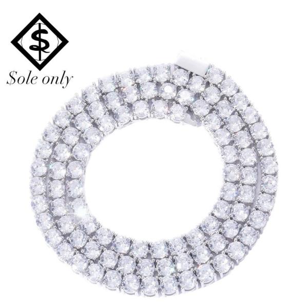 $ole only CZ Diamond 4mm テニスチェーン ネックレス CZダイヤ シルバー ...