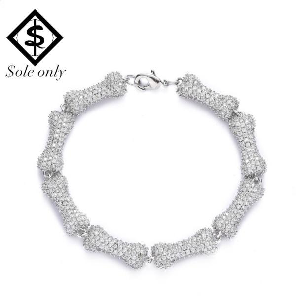 $ole only Bone Chain CZ Diamond ブレスレット ボーン チェーン CZ...