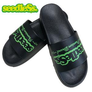 シードレス seedleSs coop flourence logo サンダル ブラック/グリーン 黒/緑 sandals Black/Green｜atomicdope