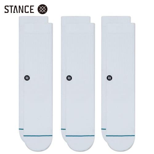 スタンス STANCE ICON 3 PACK ソックス3足セット ホワイト 靴下 白 SOCKS ...