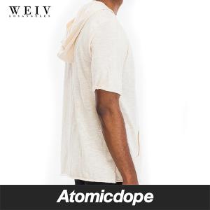 ウェイブ WEIV LA TERRY フードシャツ クリーム 総柄 半袖 白 SHORT SLEEVE HOODED Cream｜atomicdope