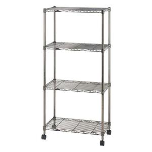 ドウシシャ ルミナス カラーラック 黒 ブラック 4段 幅45 スリム