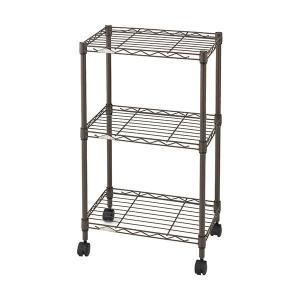 ベーシック 3段スチールラック 棚 メタルラック キャスター付き 耐荷重