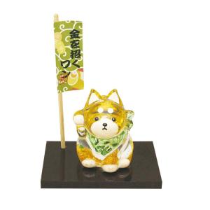 砥部焼 かわいい 招き犬 置物 戌 いぬ 縁起物 陶器 手作り tsuneoka