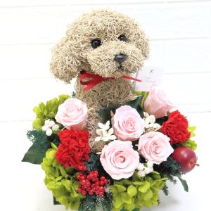 母の日ギフト 犬のプリザーブドフラワー プード...の詳細画像2